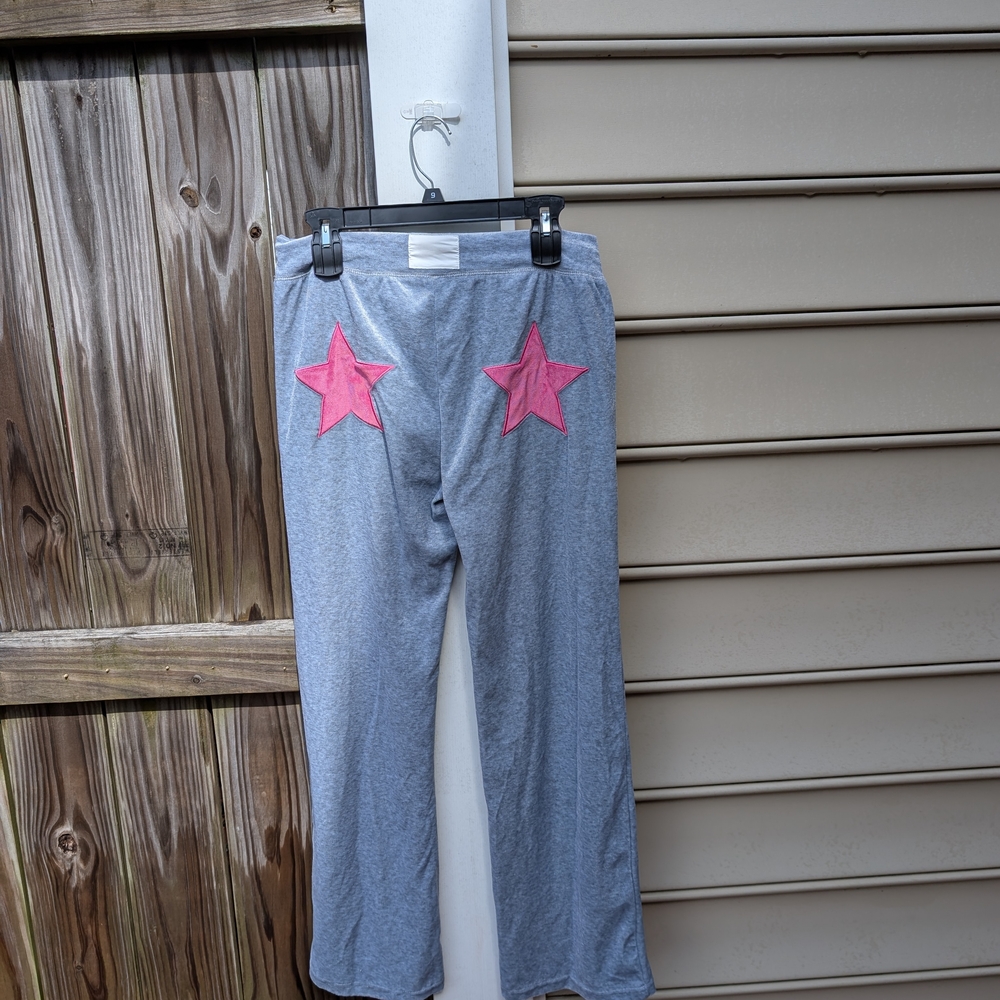 Gray Pants with Pink Stars